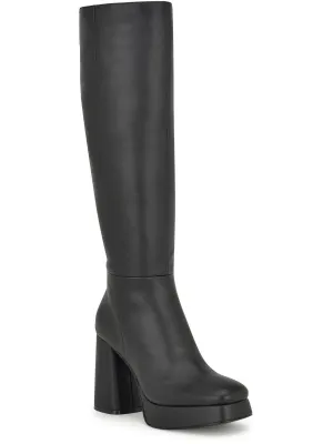 Vadda 3 Womens Faux Leather Platform Knee-High Boots
