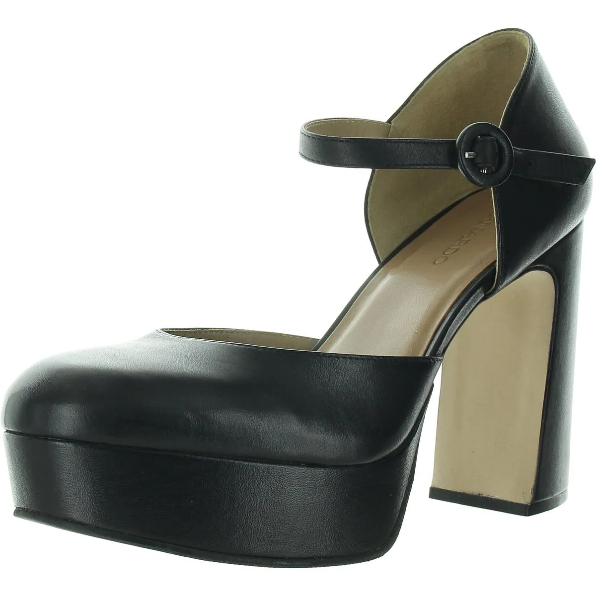 Valencia Womens Solid Leather Platform Heels