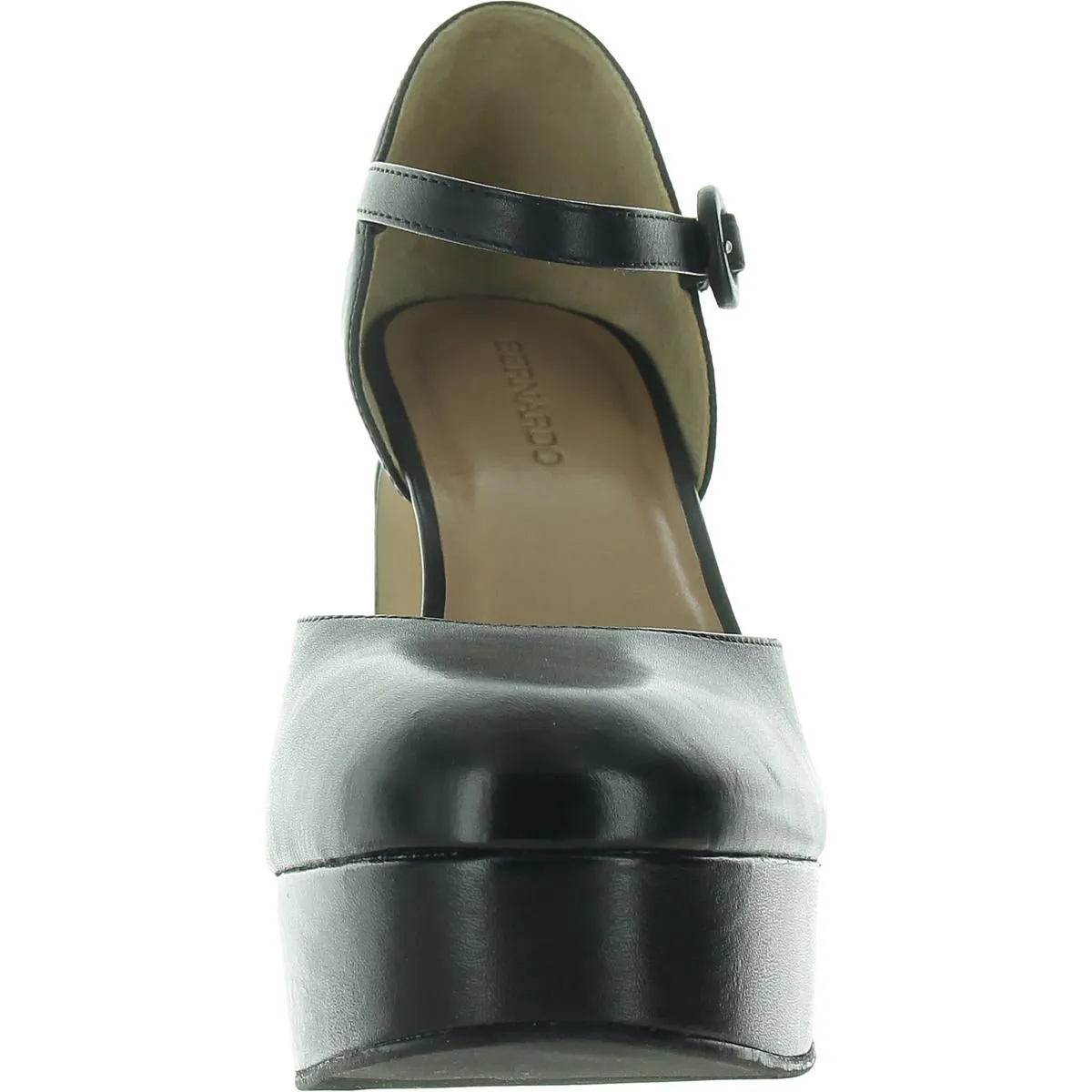 Valencia Womens Solid Leather Platform Heels