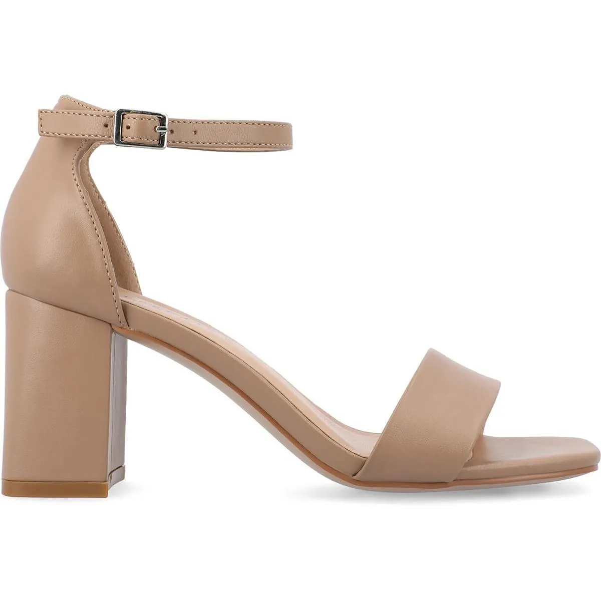 VALENNCIA Womens Faux Leather Open Toe Block Heel