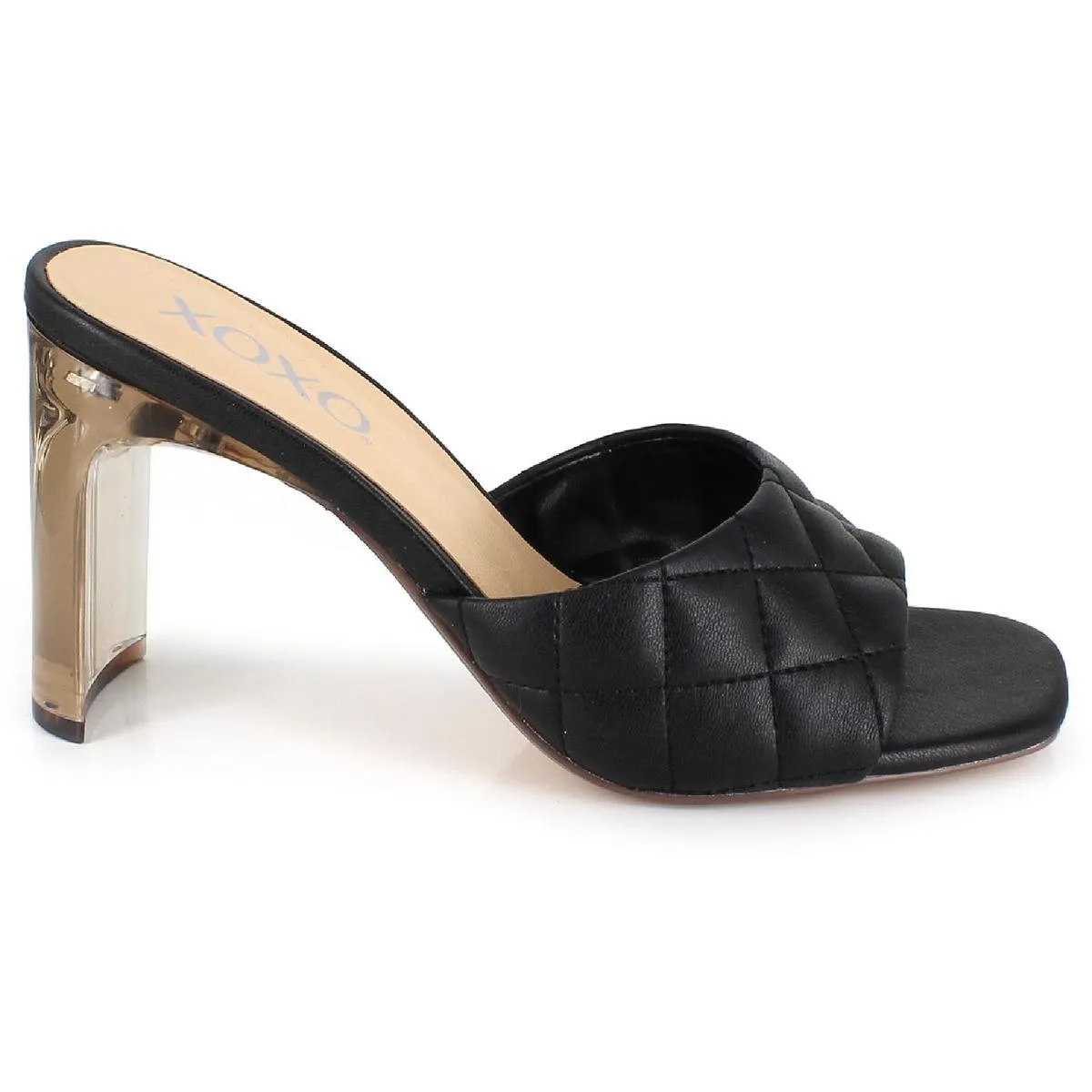Vally Womens Faux Leather Open Toe Block Heel