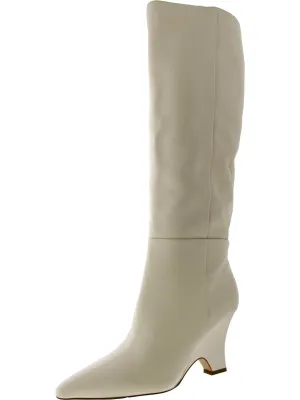 Vance Womens Leather Heels Knee-High Boots
