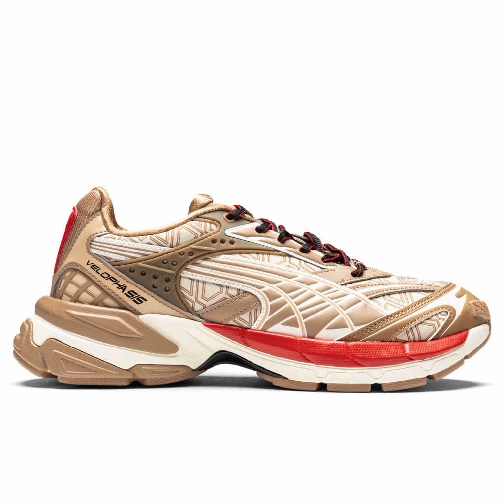 Velophasis Luxe Sport - Frosted Ivory/Tiger's Eye Puma shoes with suede and modern shape