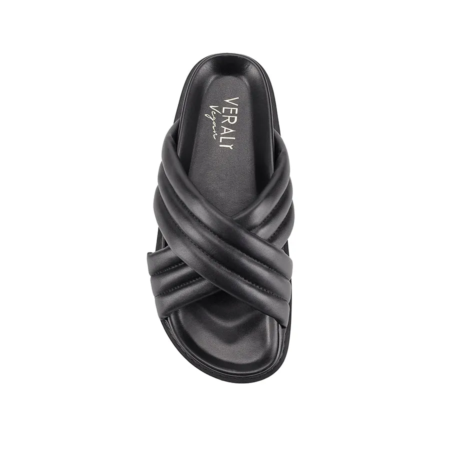 Verali Britney Footbed Slides Black