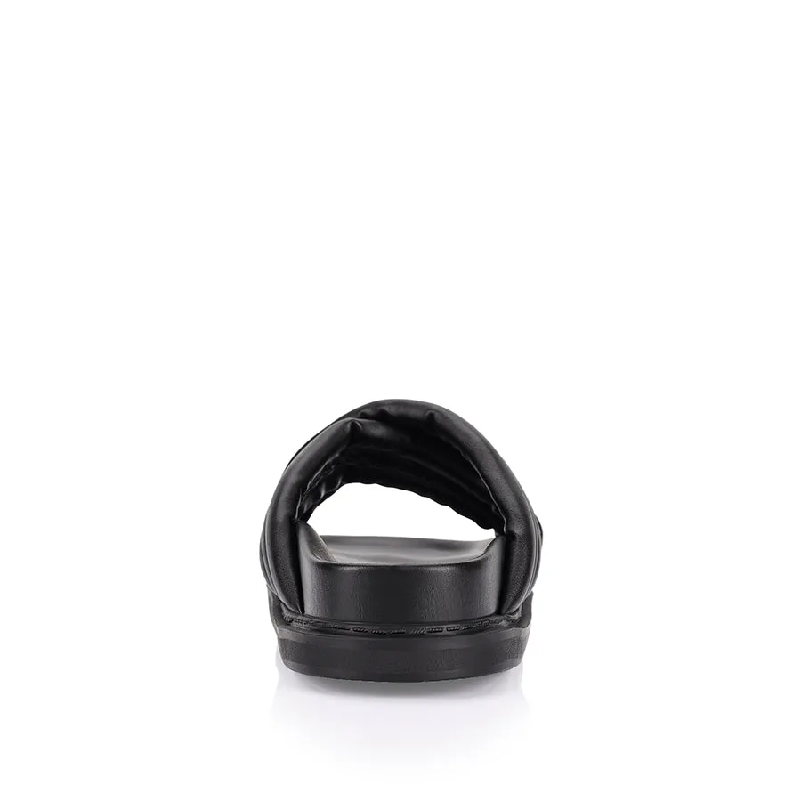 Verali Britney Footbed Slides Black