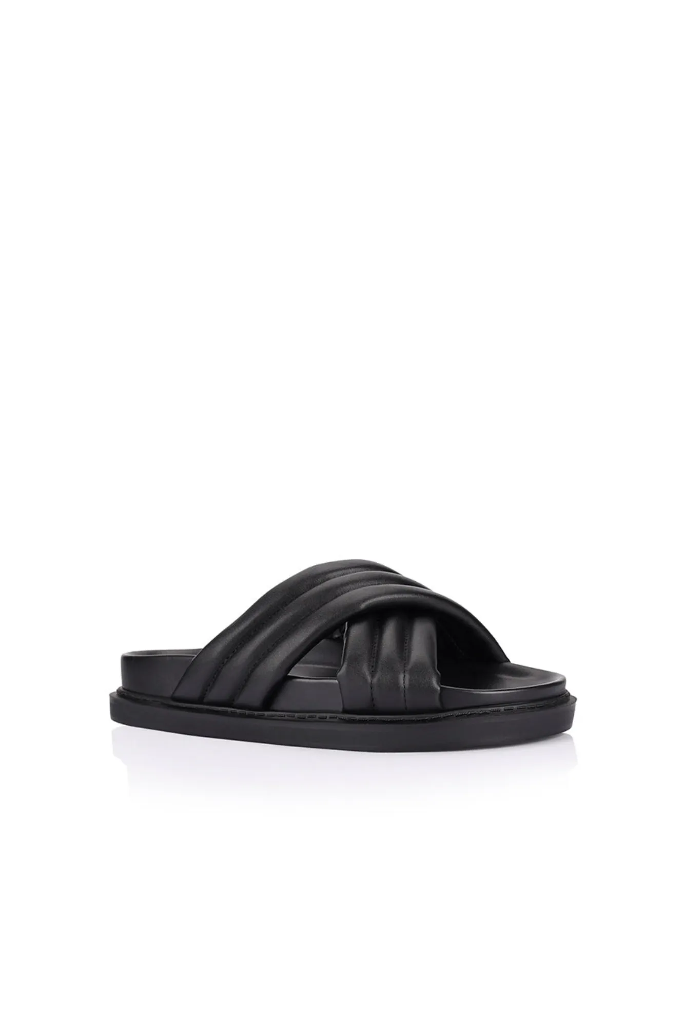 Verali Britney Footbed Slides Black