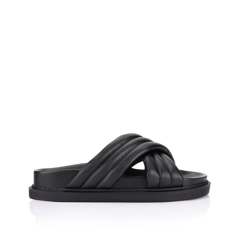 Verali Britney Footbed Slides Black