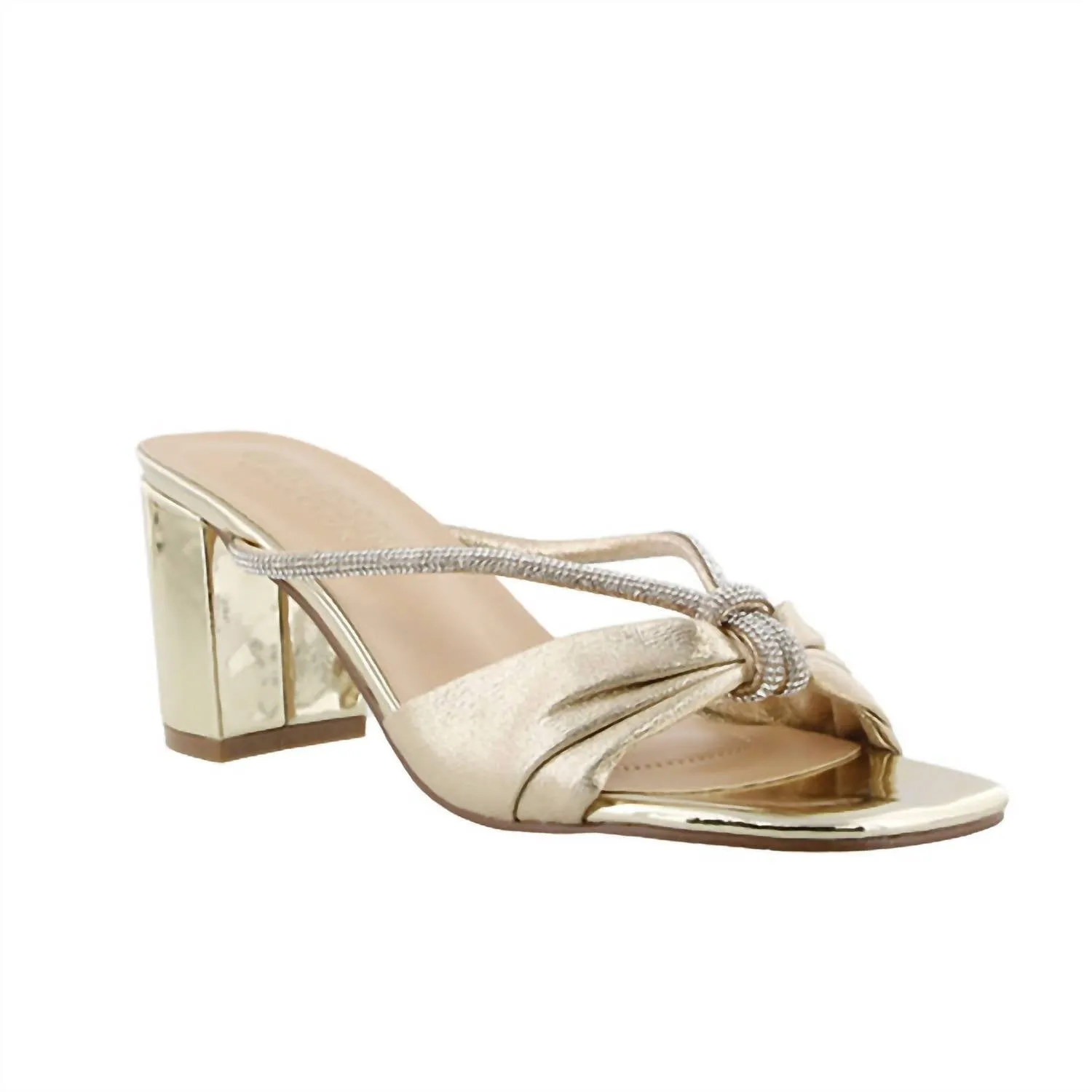 Verona Metallic Slip-On Heel In Gold
