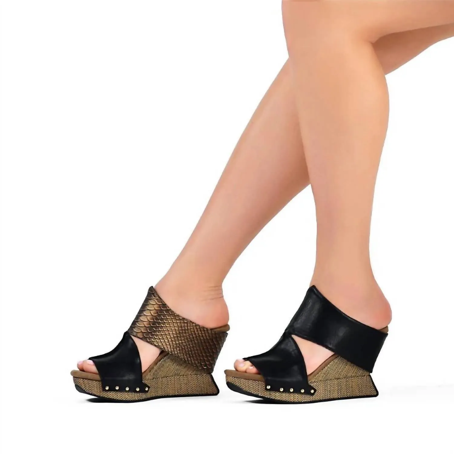 Virginia Reversible Sandal In Snake/black