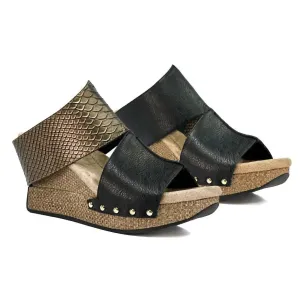 Virginia Reversible Sandal In Snake/black