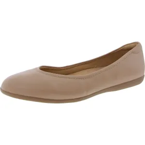 Vivienne Womens Padded Insole Leather Flat Shoes