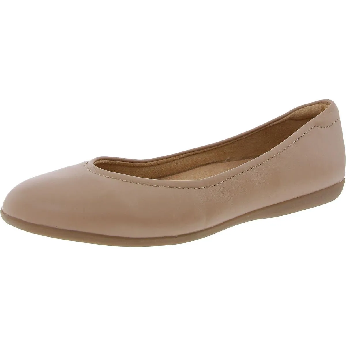 Vivienne Womens Padded Insole Leather Flat Shoes