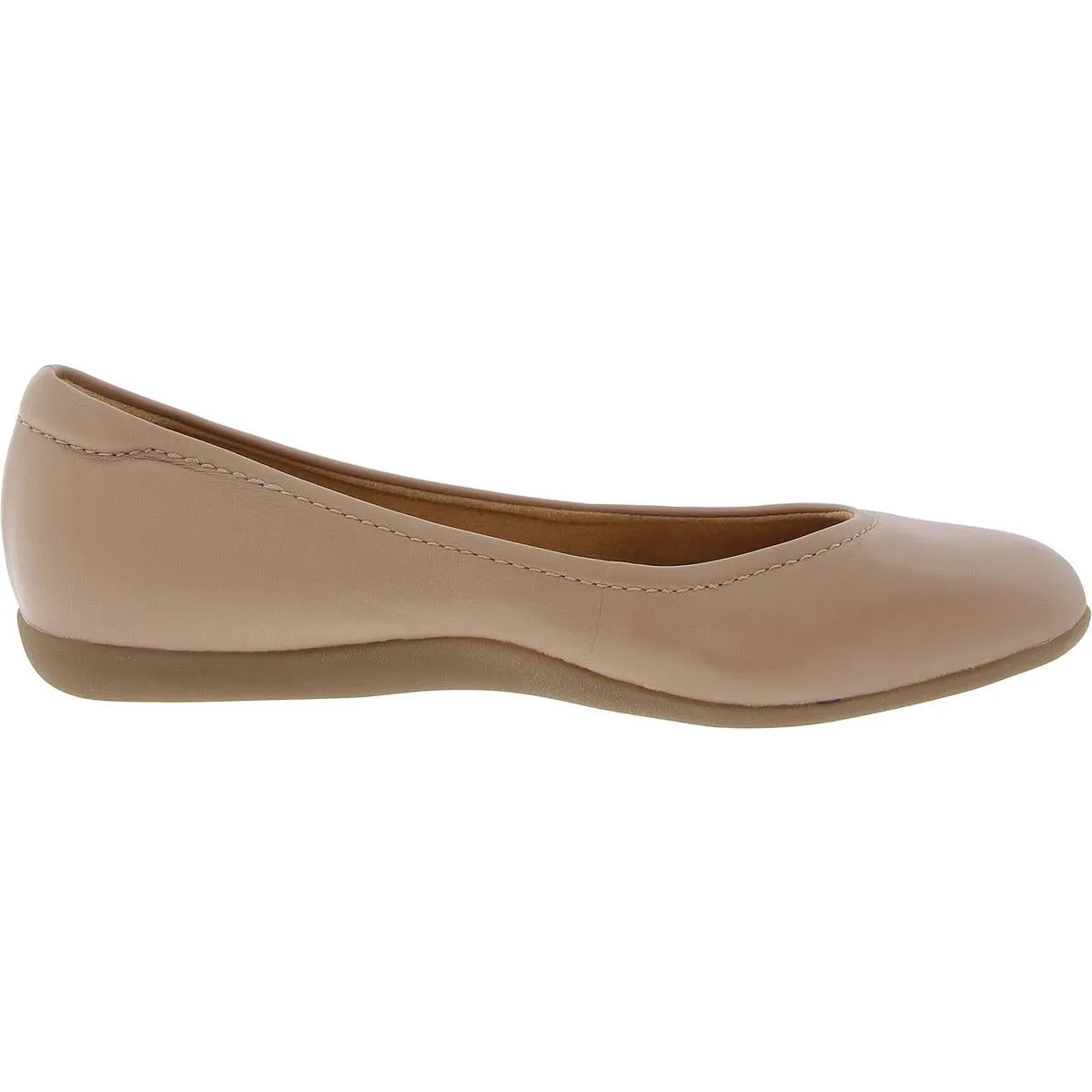 Vivienne Womens Padded Insole Leather Flat Shoes