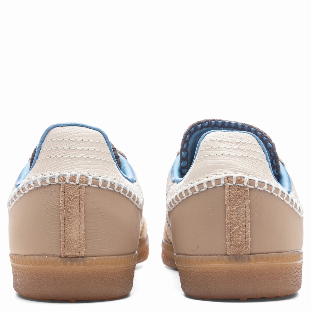 Wales Bonner x Adidas Nylon Samba - Wonder White/Ash Blue Adidas Classic Street Sneakers