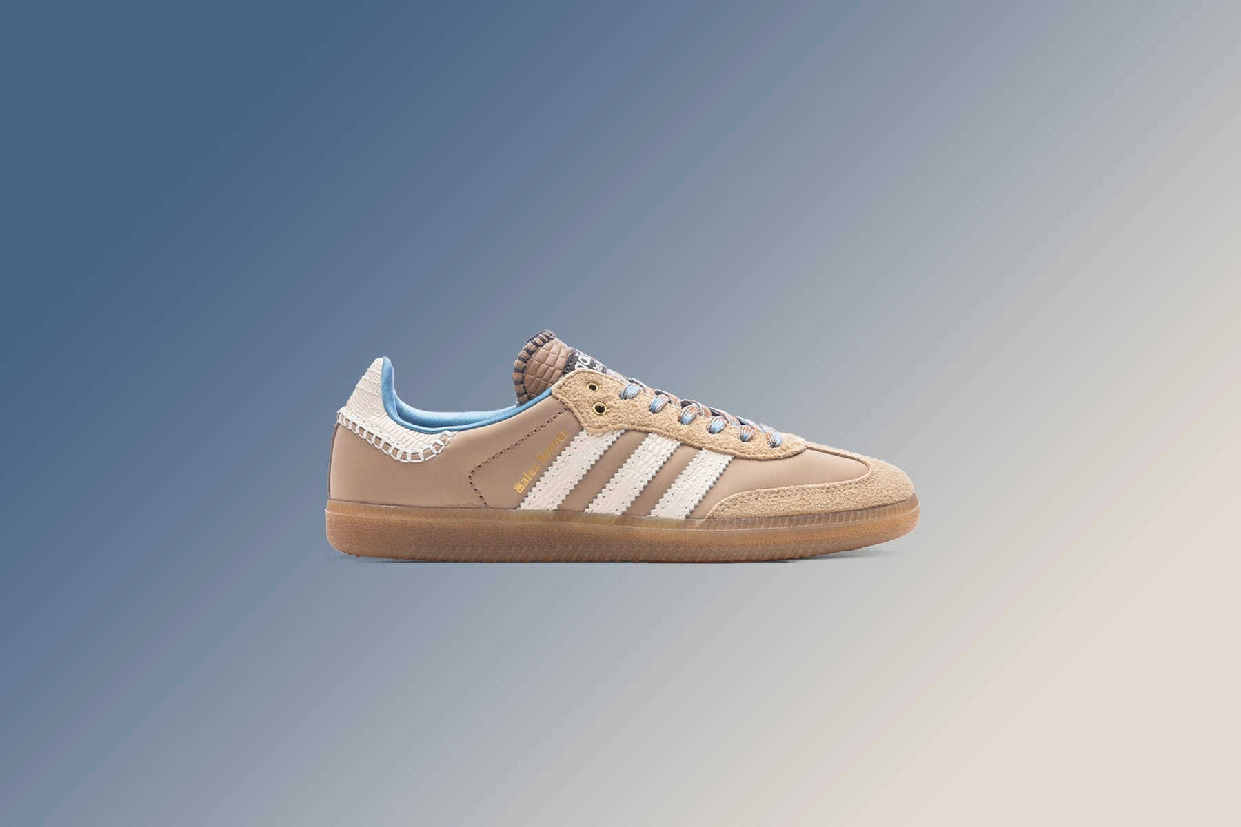 Wales Bonner x Adidas Nylon Samba - Wonder White/Ash Blue Adidas Classic Street Sneakers