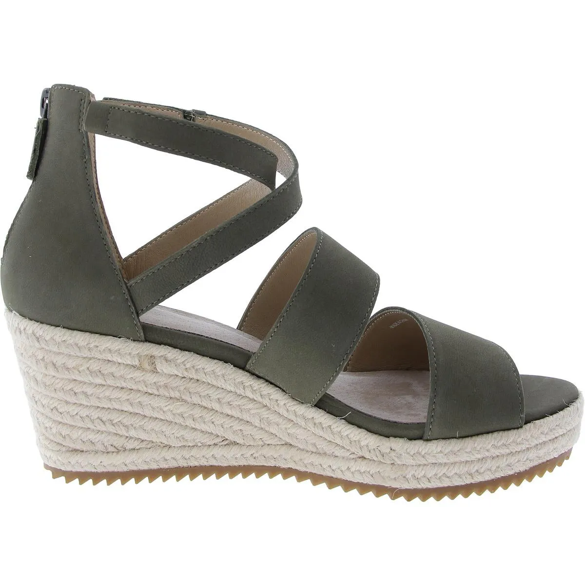 WALI Womens Zipper Manmade Espadrille Heels