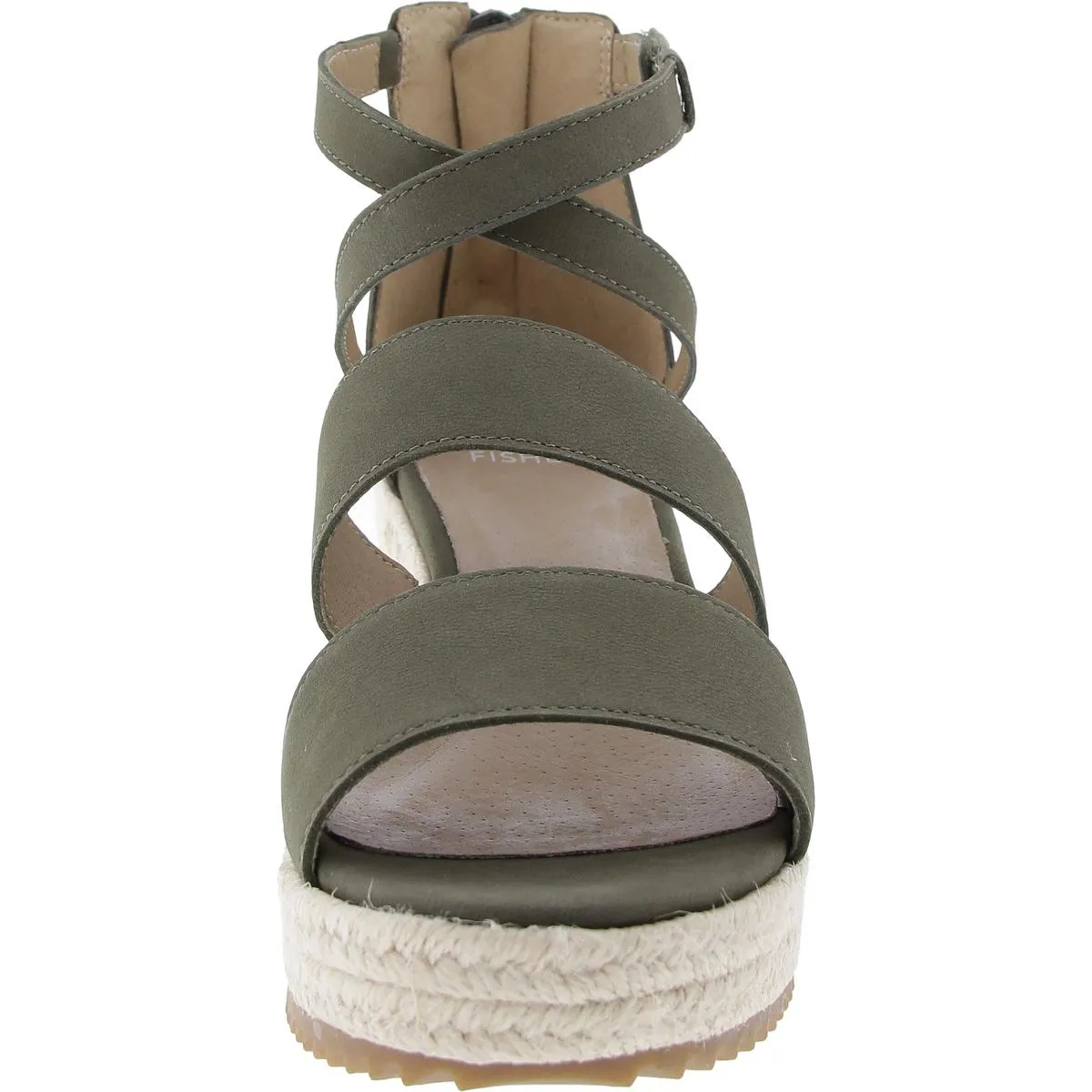 WALI Womens Zipper Manmade Espadrille Heels