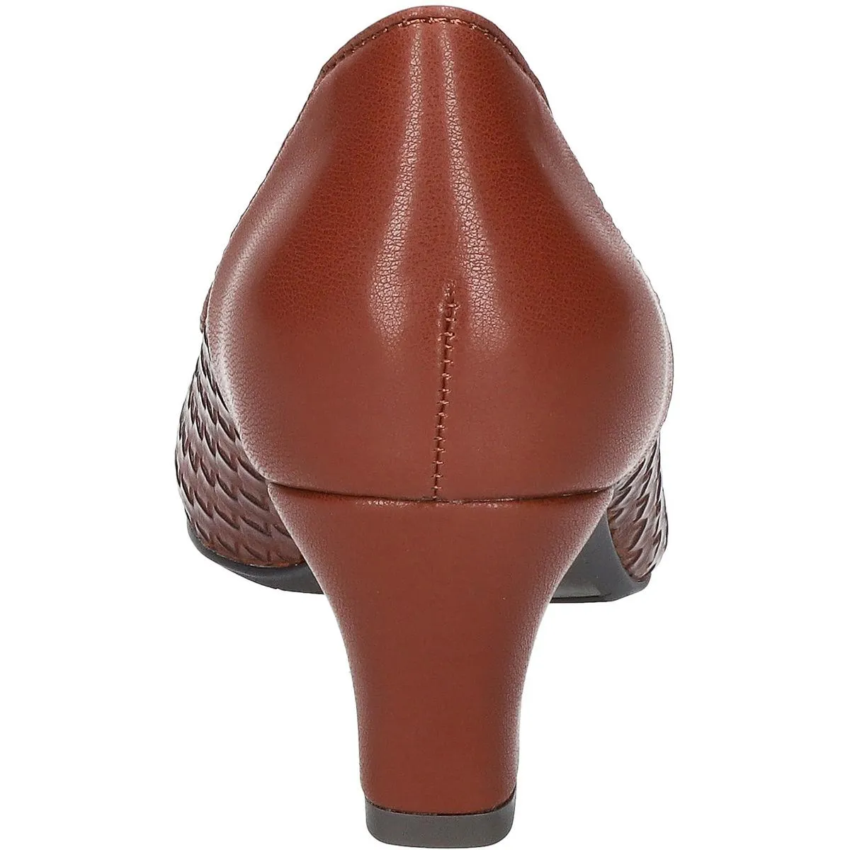Wes Womens Textured Faux Leather Kitten Heels