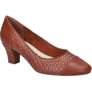Wes Womens Textured Faux Leather Kitten Heels