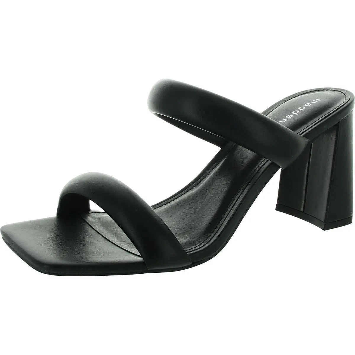 Wiisper Womens Solid Faux Leather Slide Sandals