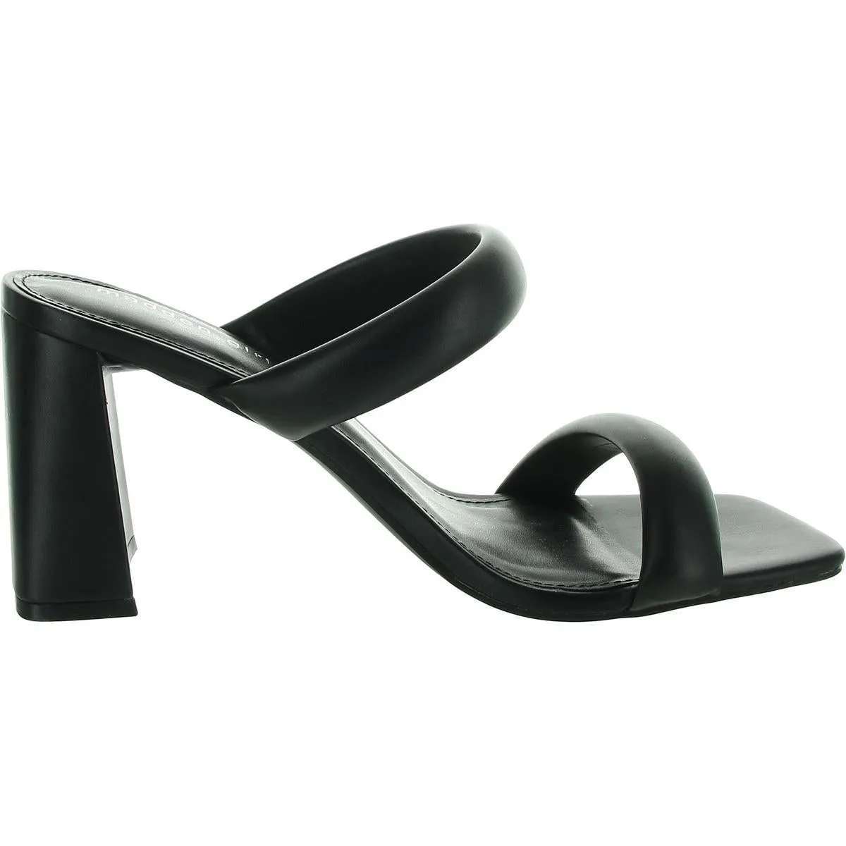 Wiisper Womens Solid Faux Leather Slide Sandals