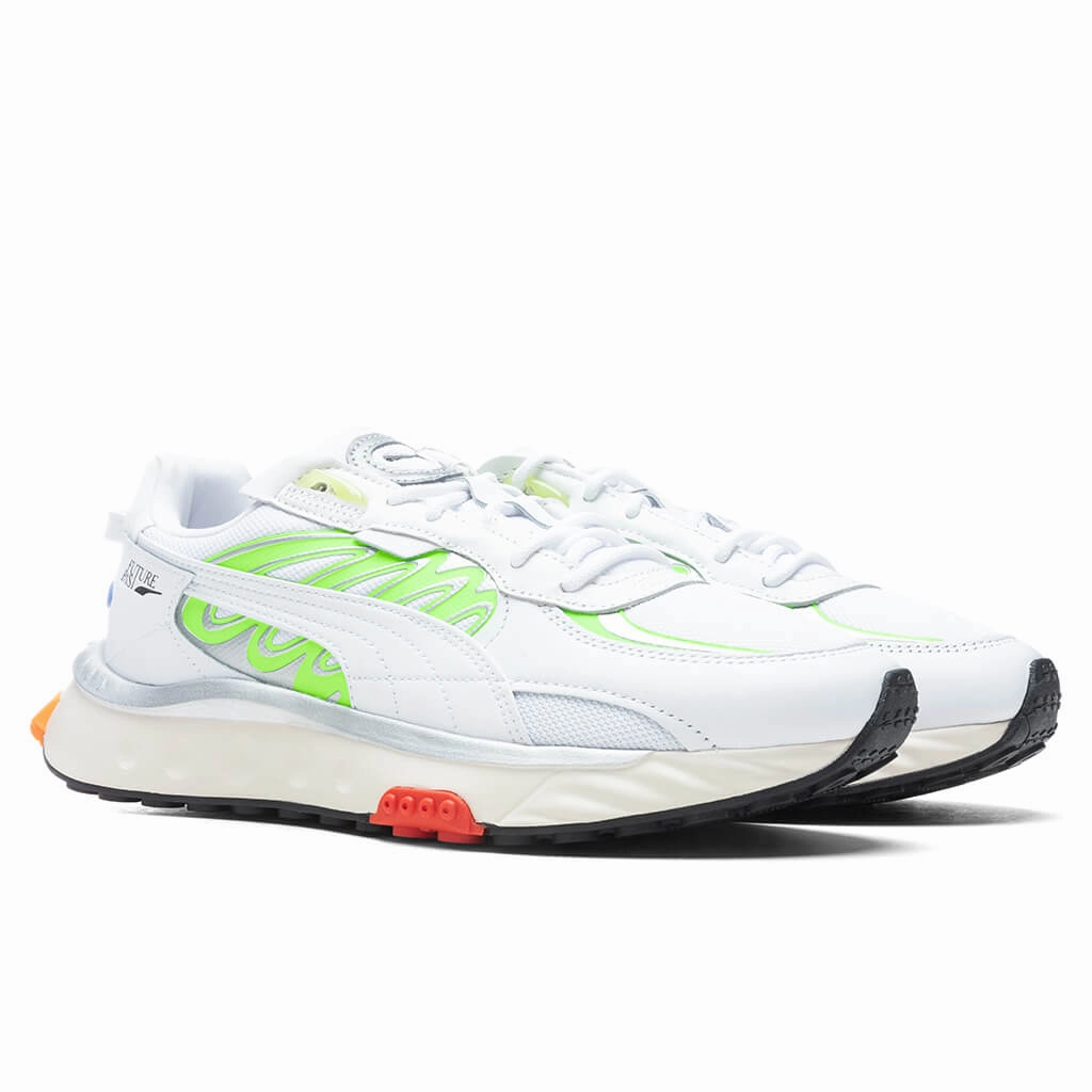 Wild Rider Tecno - White Puma Suede Street Sneakers