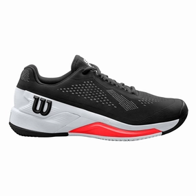 Wilson Men Rush Pro 4.0 2022 Tennis Shoes - Black/ White/ Poppy Wilson tennis shoes
