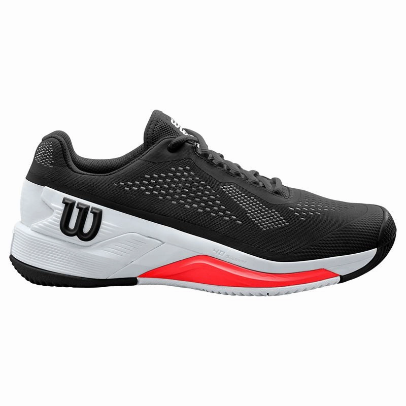 Wilson Men's Rush Pro 4.0 Tennis Shoes Black White Wilson Tennis men's footwear