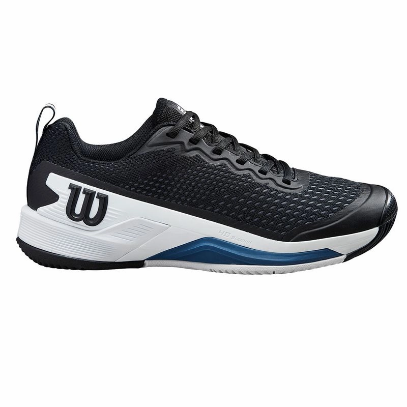 Wilson Men's Rush Pro 4.5 Tennis Shoes Black Ensign Blue Wilson Tennis men's footwear
