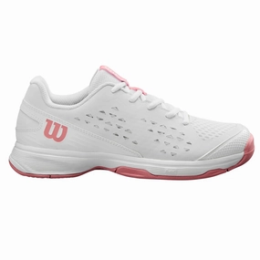 Wilson Rush Pro Jr L Tennis Shoes - White / White / Mauve Pink Wilson tennis shoes