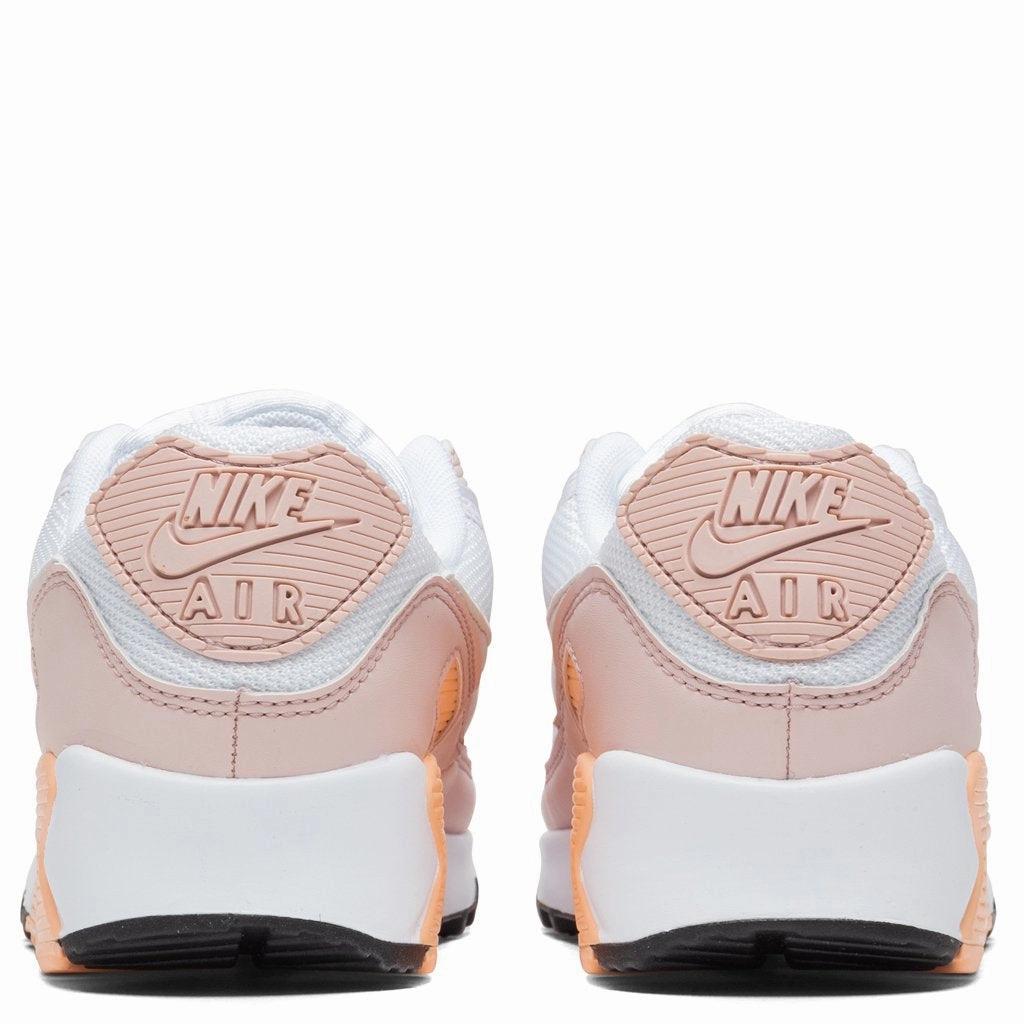 Women's Air Max 90 - White/Platinum Tint/Barely Rose Nike Foam Comfort Trainers