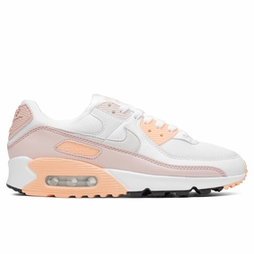 Women's Air Max 90 - White/Platinum Tint/Barely Rose Nike trainers with responsive foam