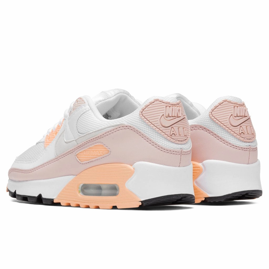 Women's Air Max 90 - White/Platinum Tint/Barely Rose Nike Foam Comfort Trainers