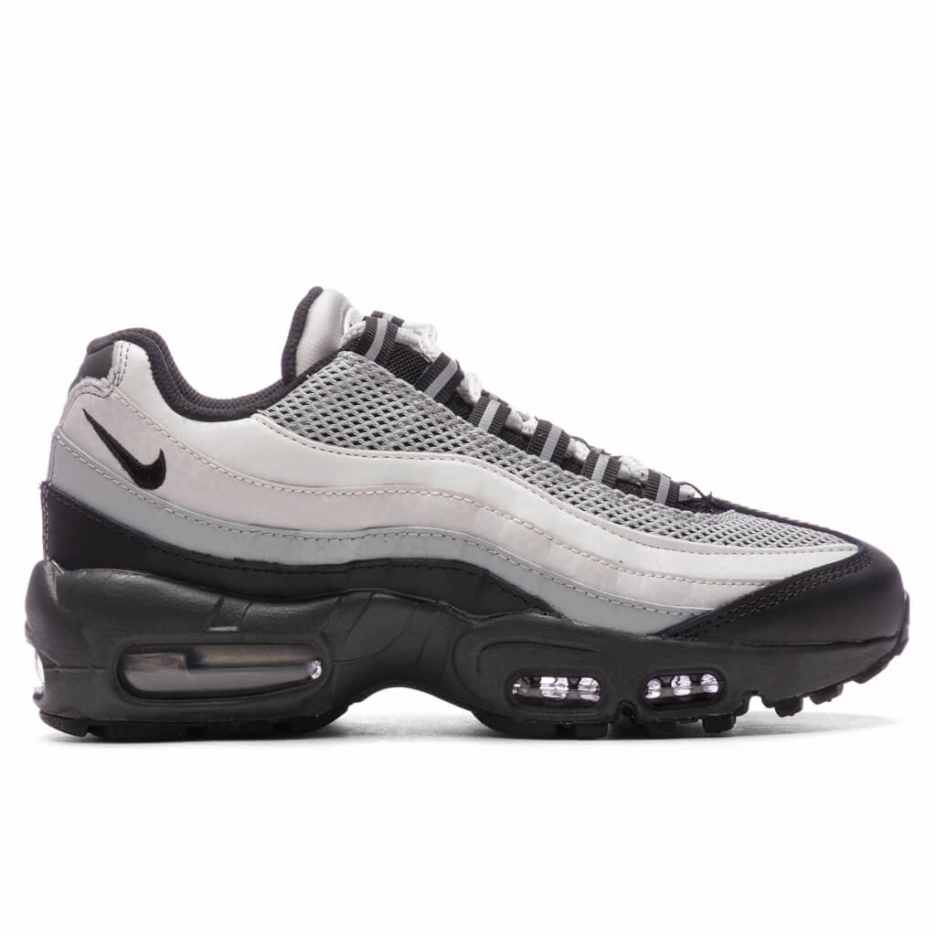 Women's Air Max 95 LX Reflective Safari - Light Smoke Grey/Black/Photon Dust Nike lifestyle sneakers with retro vibe