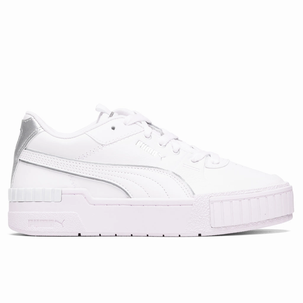 Women's Cali Sport Wabi-Sabi - White/Silver Puma shoes with suede and modern shape