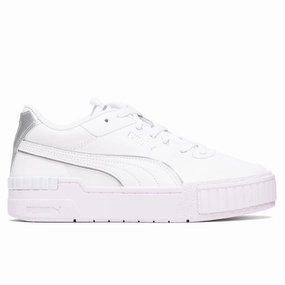 Women's Cali Sport Wabi-Sabi - White/Silver Puma shoes with suede and modern shape