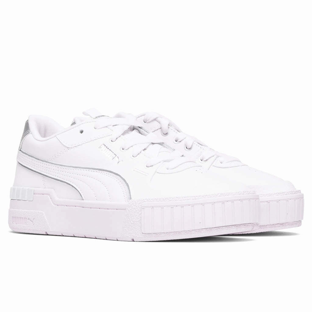Women's Cali Sport Wabi-Sabi - White/Silver Puma Suede Street Sneakers