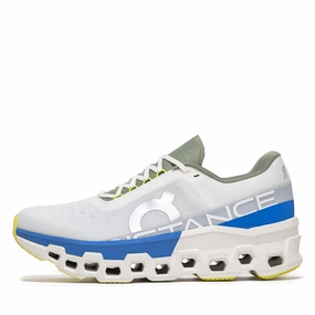 Women's DISTANCE x On Cloudmonster 2 - White/Lapis On performance shoes for runners and walkers