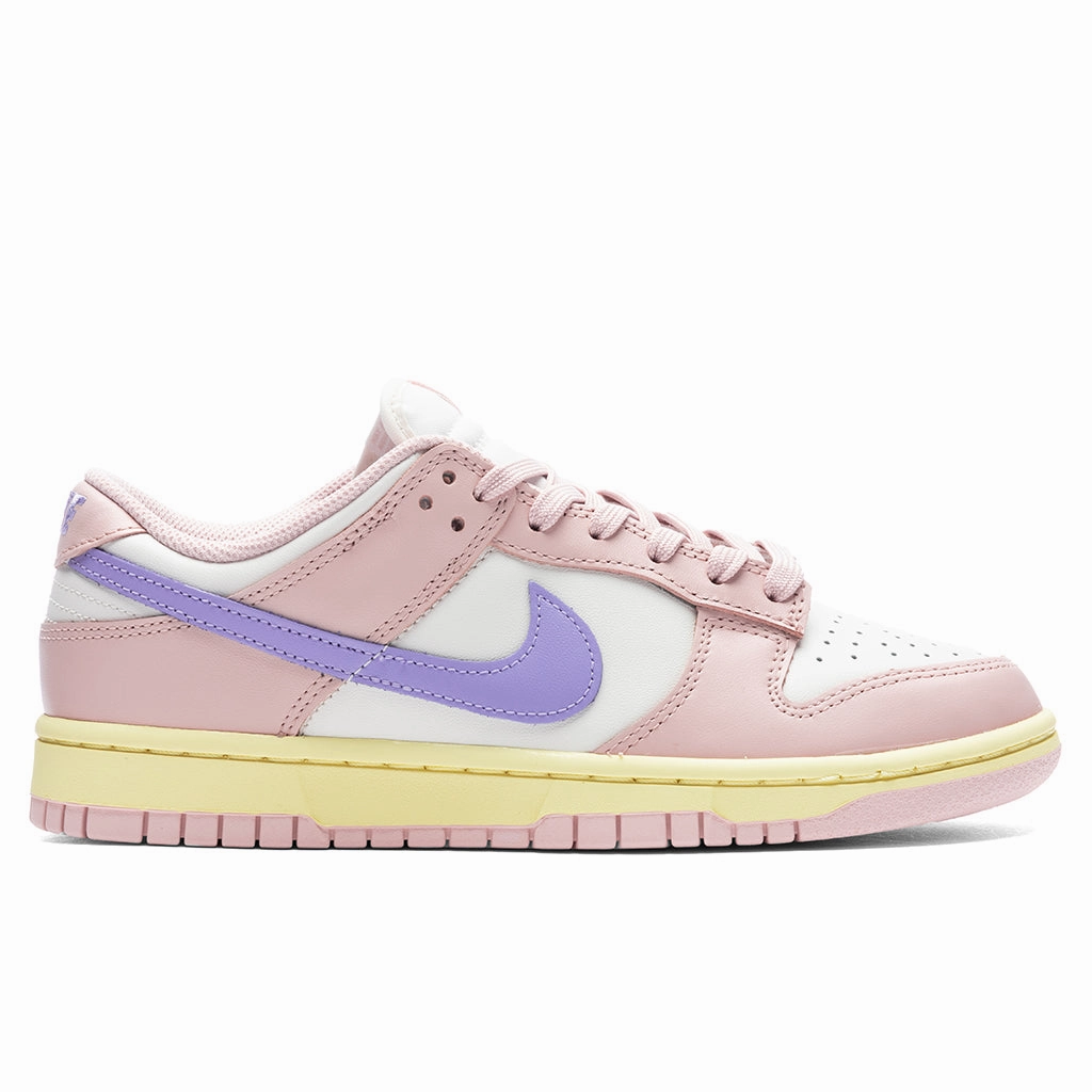 Women's Dunk Low - Pink Oxford/Light Thistle/Phantom Nike fashion sneakers with bold branding