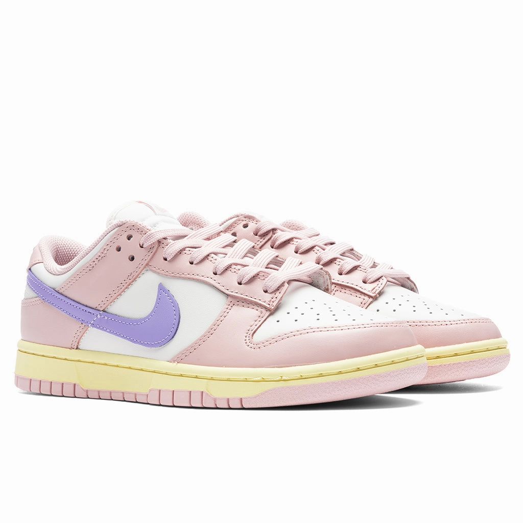 Women's Dunk Low - Pink Oxford/Light Thistle/Phantom Nike Bold Logo Sneakers