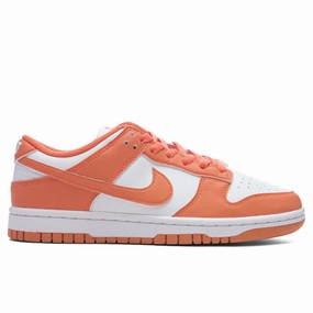 Women's Dunk Low - White/Light Wild Mango Nike fashion sneakers with bold branding