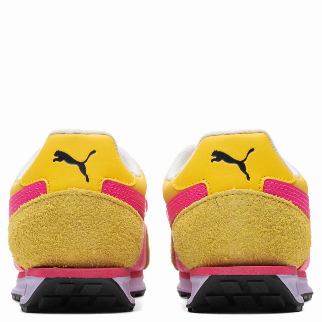 Women's Lo Rider Vintage - Super Lemon/Glowing Pink Puma Suede Street Sneakers