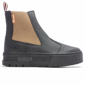 Women's Mayze Chelsea Pop - Black/Tiger's Eye Puma shoes with suede and modern shape