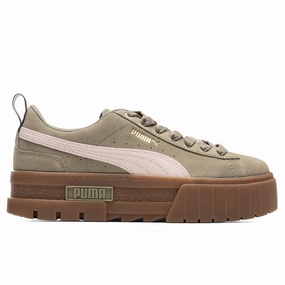 Women's Mayze Gum - Covert Green Puma shoes with suede and modern shape