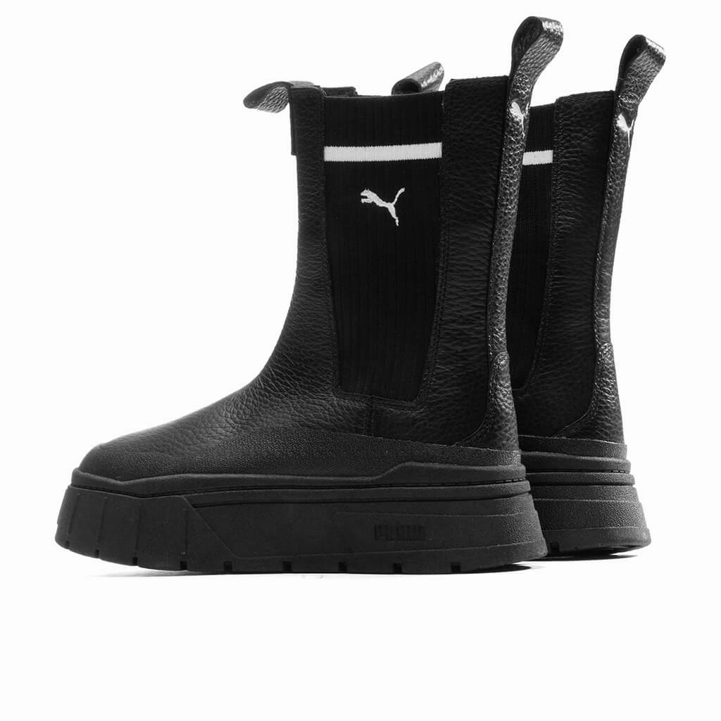Women's Mayze Stack Chelsea Casual - Black Puma Suede Street Sneakers