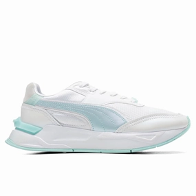 Women's Mirage Sport Glow - White Puma shoes with suede and modern shape