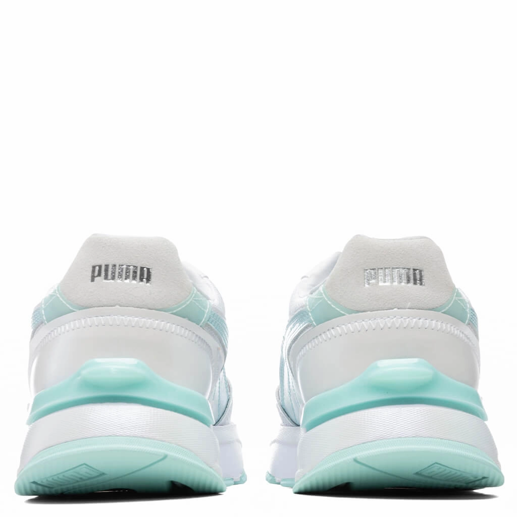 Women's Mirage Sport Glow - White Puma Suede Street Sneakers