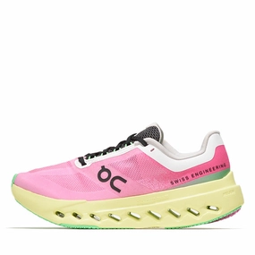 Women's On Cloudsurfer Next - Pink/Limelight On performance shoes for runners and walkers