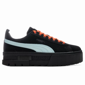 Women's Puma x Dua Lipa Mayze SD - Puma Black/Blue Glow Puma shoes with suede and modern shape