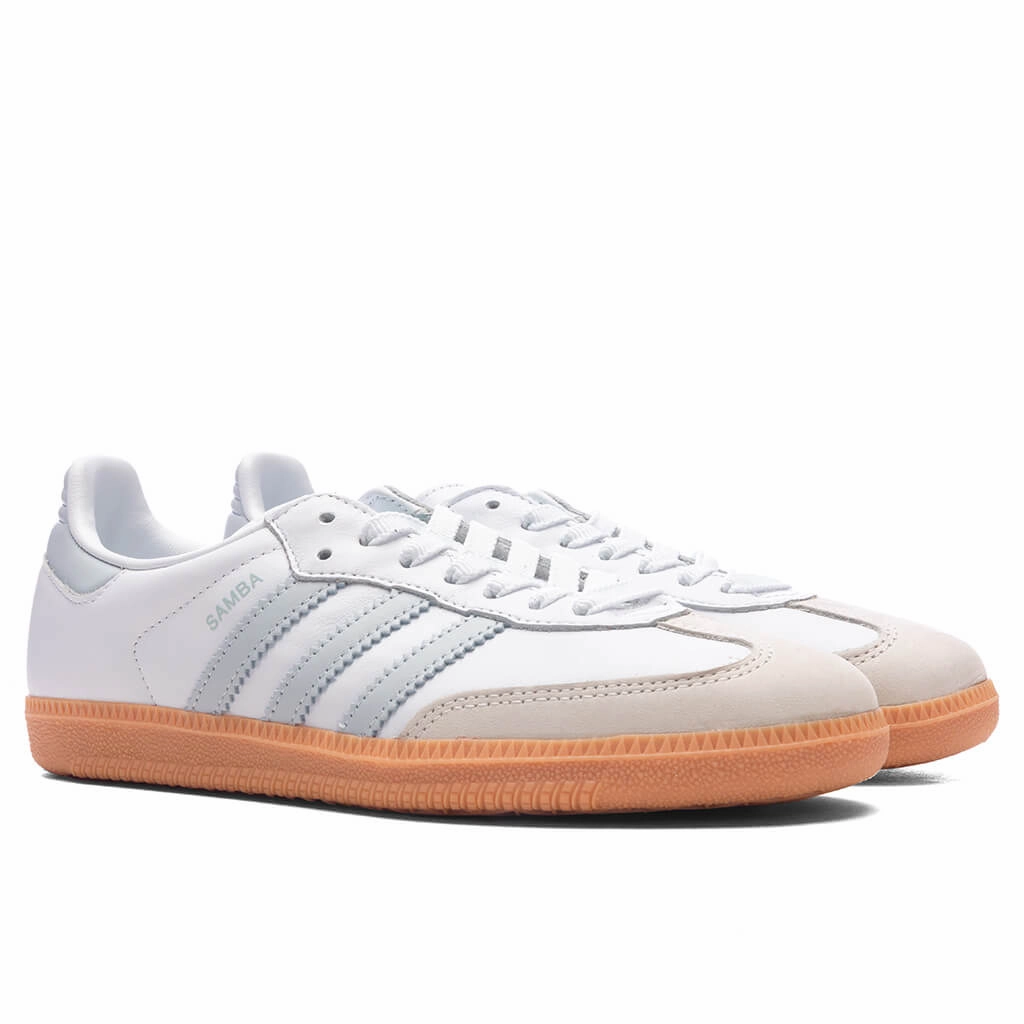 Women's Samba OG - Cloud White/Halo Blue/Off-White Adidas Classic Street Sneakers